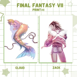 Zack / Cloud Final Fantasy VII Print A5