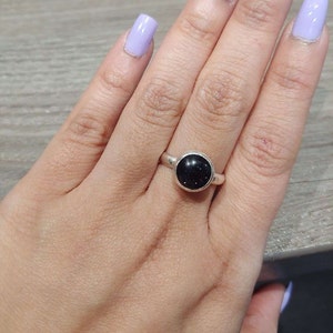 Handmade Sterling Silver Blue Goldstone Ring
