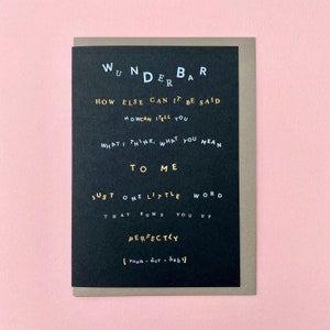 scramble card by affiliate:107 - Carte de vœux - Art Card - Moderne - Police - Foiled - Foil - Text - Wunderbar - Romantique - Poétique - Valentine