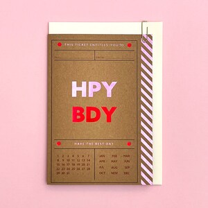 boarding card by affiliate:107 - Wenskaart - Grafische kaart - Art Card - Font Card - Verjaardag - Boarding Card - Foiled
