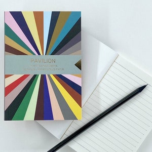 Pavilion &#39;Radar&#39; - A6 Buckram Embossed Foiled Sketchbook/Notizbuch/Notizbuch - Sonne - Stern - Sunburst - Mehrfarbig - Notizbuch - Luxus - Liniert