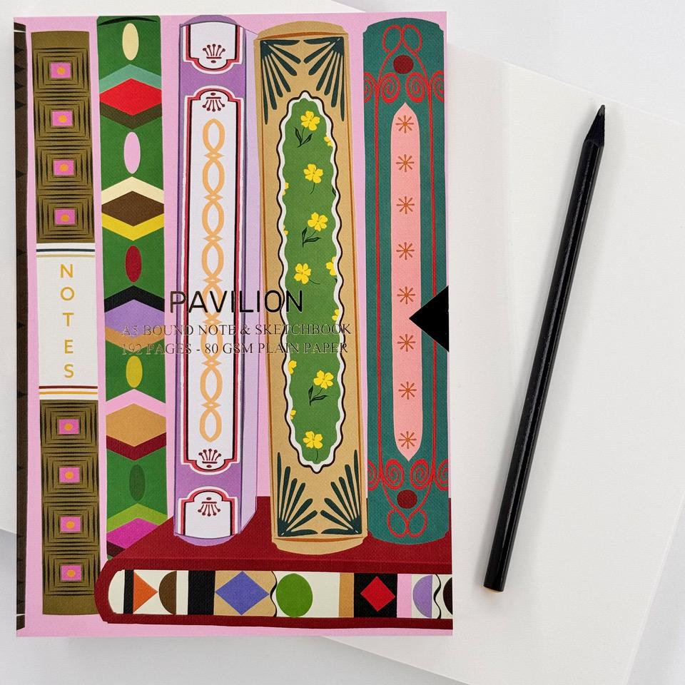 PAVILION Library - A5 Buckram Embossed Foiled Sketchbook / Notebook ...