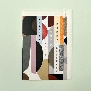 graankaart door affiliate:107 - Wenskaart - Kunstkaart - Minimalistisch - Modern - Verijdeld - Folie - Reliëf - Verjaardag - Gelukkige verjaardag
