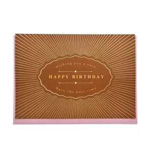 Carte d'anniversaire étoile brillante dorée PAV-HL-008