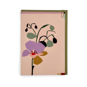 Mohnblume hübsche moderne Blumenausgeschnitten Grußkarte PAV-MW-001