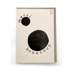 PAVILION - Bass ' Merci Beaucoup ' - Greeting Card - Modern - Ink - Markmaking - Foiled - Thank You