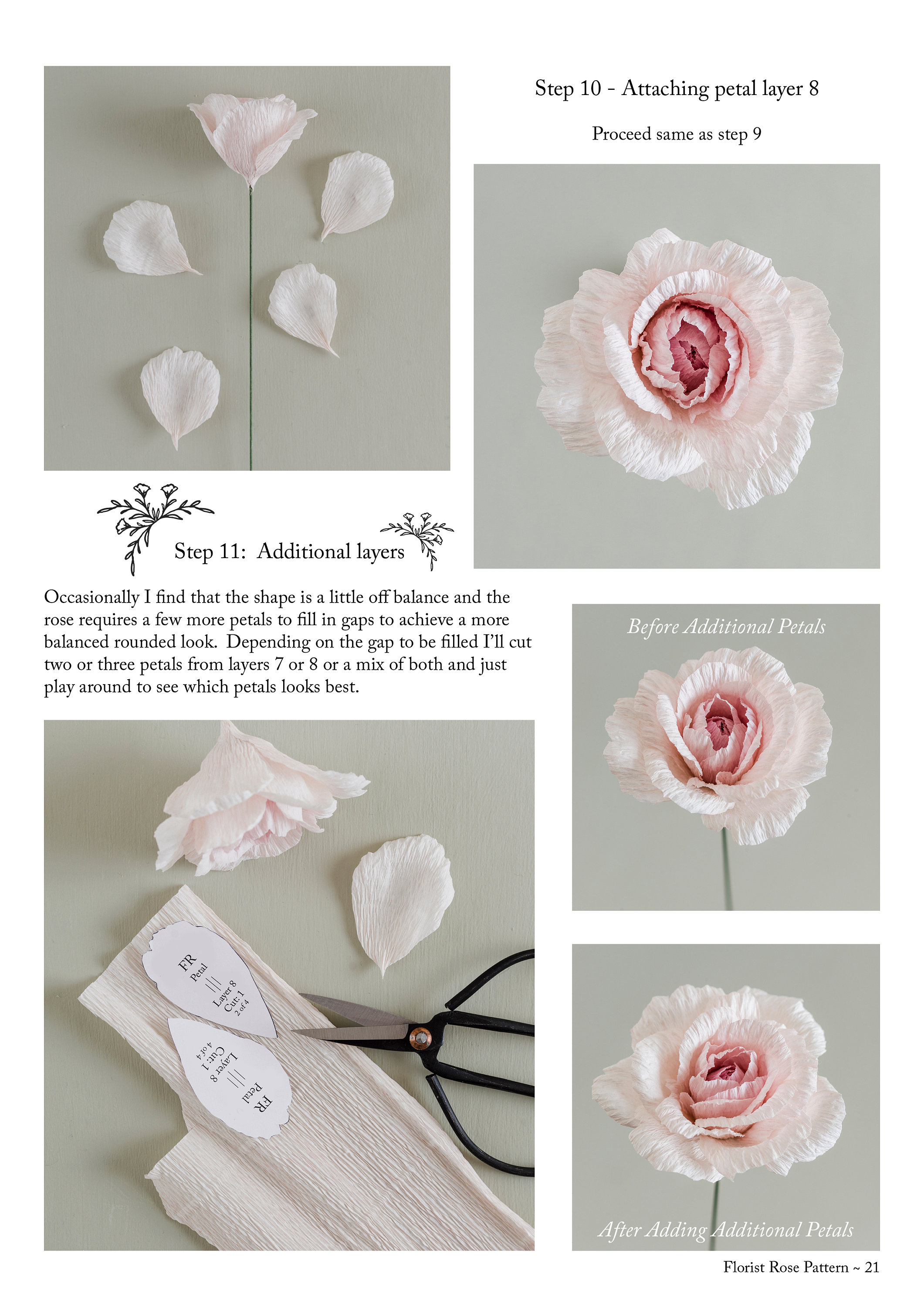 Crepe Paper Rose Template Svg/dxf/pdf/png/jpeg With - Etsy UK
