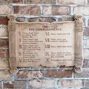 10 Gebote, Laser gravierte Bibel Vers Wandkunst, religiöses Geschenk.