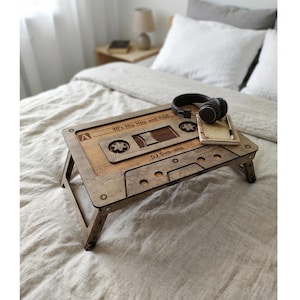 Personalized Cassette Tape Coffee Table: Folding Bed Tray