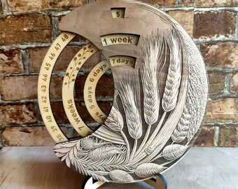 Wooden Omer Counter, Modern Judaica Art, Bat Mitzvah Gift, Hanukkah Gifts, English version.