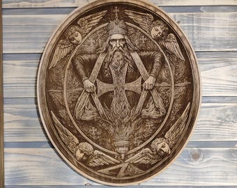 As Above So Below | Seal of Solomon | Occult Wood Engraved | Esoteric Mystical Wall Decor