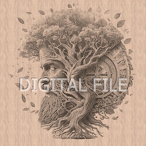Lasergravur Dateien, Yggdrasil, 3D Illusion, Holzgravur, xTool, Glowforge Laser Ready Dateien.