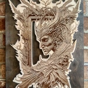 Druid, Forest Witch, 3D Illusion Wood Burning Art, Laser Engraved ...