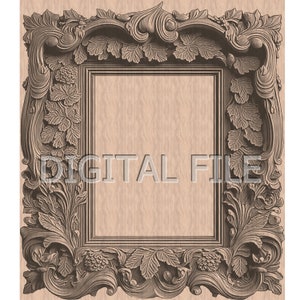 Laser-Gravur-Dateien, Bilderrahmen png, Bilderrahmen svg, 3D-Illusion, Holzgravur, Glowforge Laser bereit.
