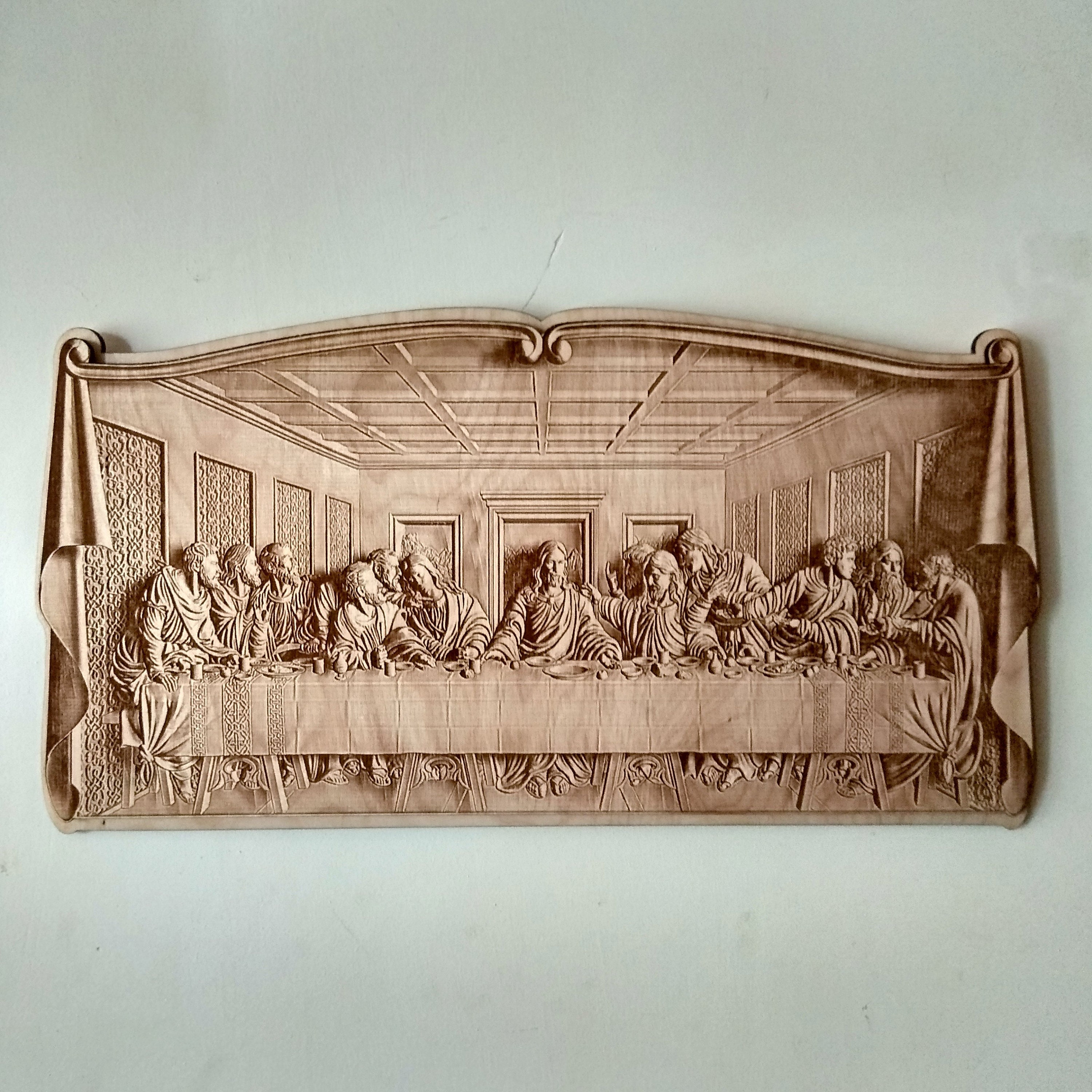 Laser Engraved Last Supper Wood Wall Art: 3D Religious Sign - Etsy