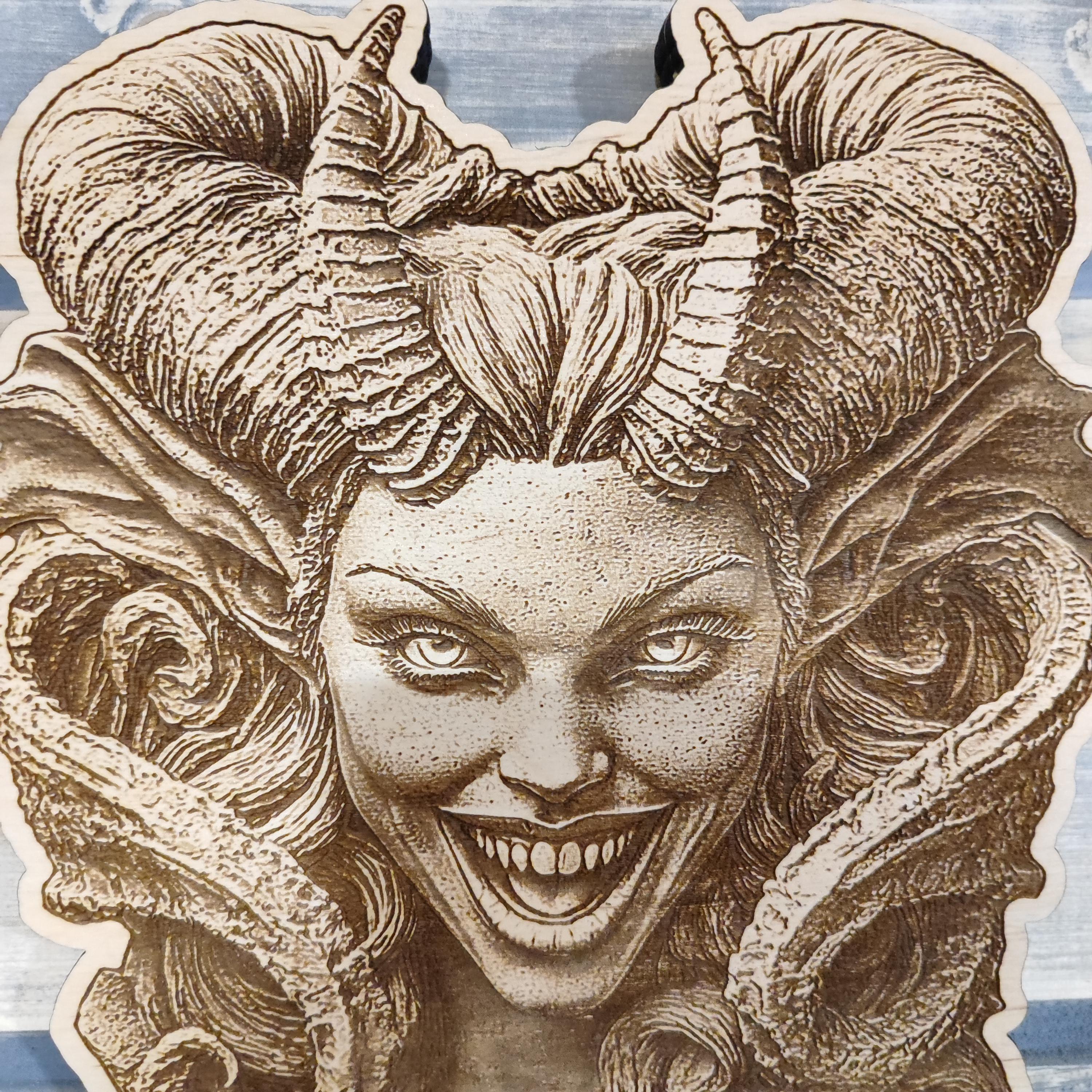 Lilith Goddess, Dark Goddess, Whimsigoth Decor, Laser Engraved