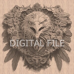 Lasergravur Dateien, Weißkopfseeadler, 3D Illusion, Holzgravur, Glowforge Laser Ready.