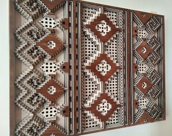 Wooden Vyshyvanka, Traditional Ukrainian Folk Wall Art, Wood MultiLayer Ukrainian Ornaments Wall Hangings, Ukrainian Embroidery Style.