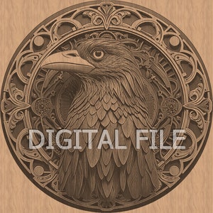 Lasergravur, Dateien, Rabe, 3D Illusion, Holzgravur, Glowforge Laser Ready, xTool.