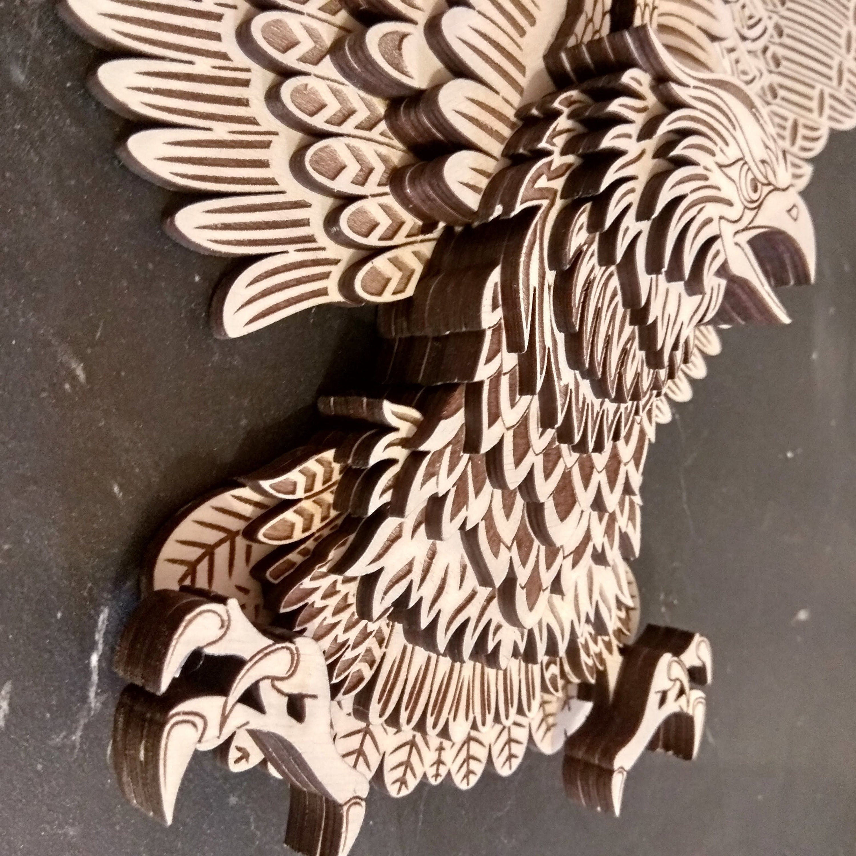 Bald Eagle Wood Wall Hanging 3D Eagle Wall Decor Multilayer Etsy