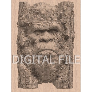 Laser Engraving Files, BigFoot, 3D Illusion, Bigfoot png, Wood Engraving, Glowforge Laser Ready, xTool File.