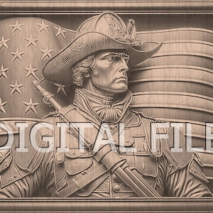 Laser Engraving Files, American Soldier, 3D Illusion, Wood Engraving, Glowforge Laser Ready.