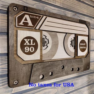Custom Mixtape Wooden Wall Art: Retro Cassette Decor
