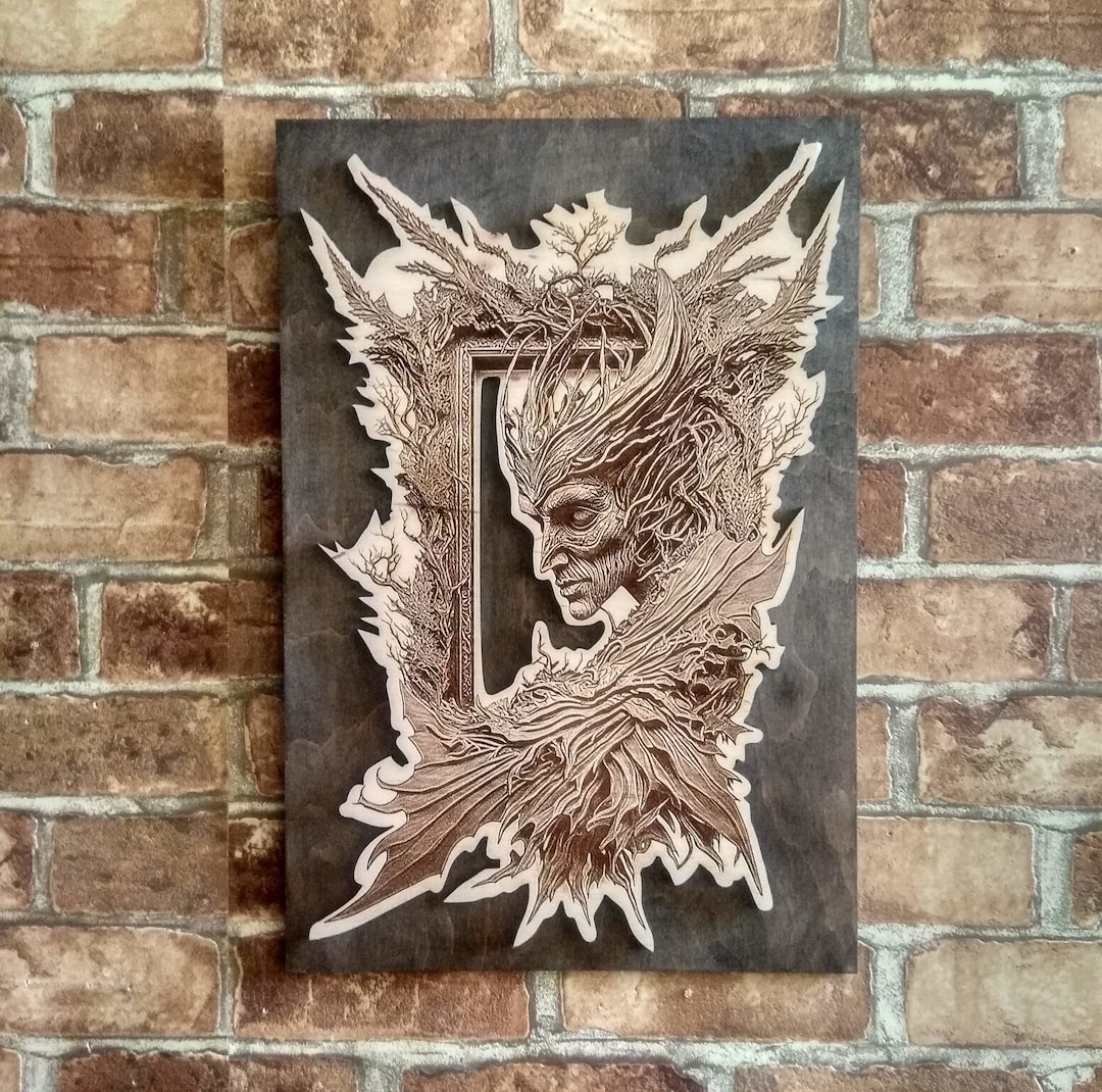 Druid, Forest Witch, 3D Illusion Wood Burning Art, Laser Engraved ...
