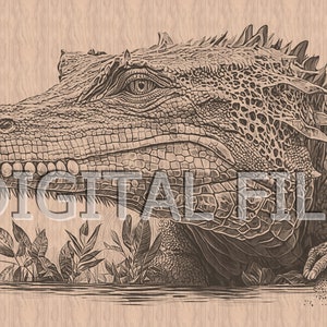 Lasergravur Dateien, Alligatorkopf, 3D Illusion, Holzgravur, Glowforge Laser Ready.