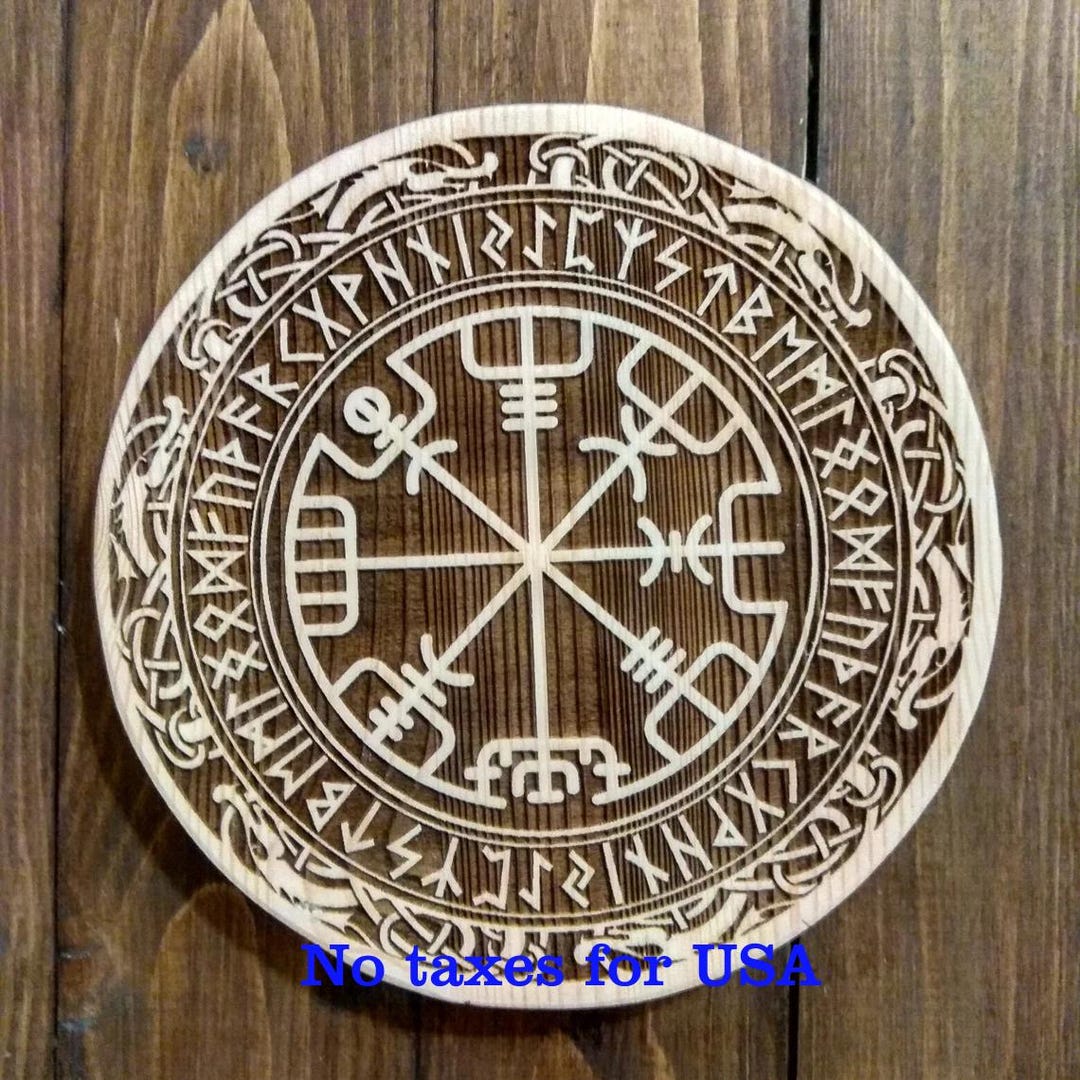 Runic Helm Wood Burning Viking Vegvisir: Helm of Awe Runic Wall Art - Etsy