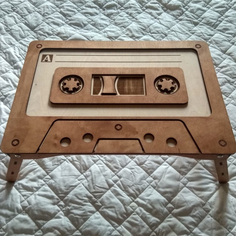 Personalized Coffee Folding Table, Bed Tray, Folding Tray Table, Mixtape Table, Cassette Coffee Table, Small Coffee Table. image 7