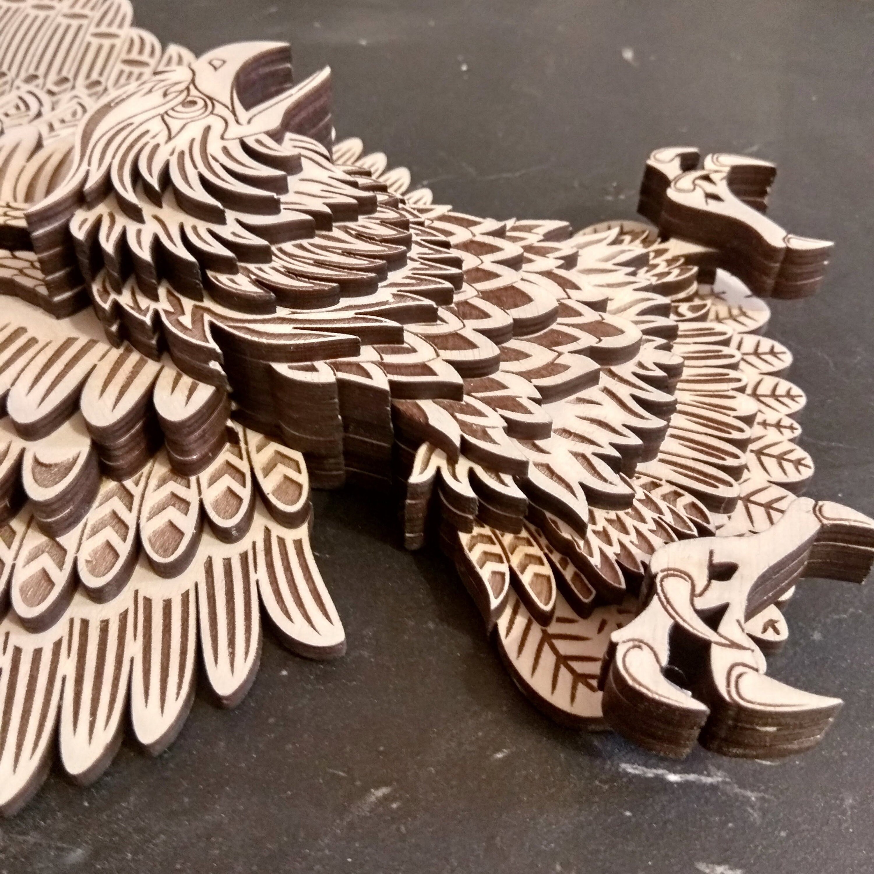 Bald Eagle Wood Wall Hanging 3D Eagle Wall Decor Multilayer Etsy