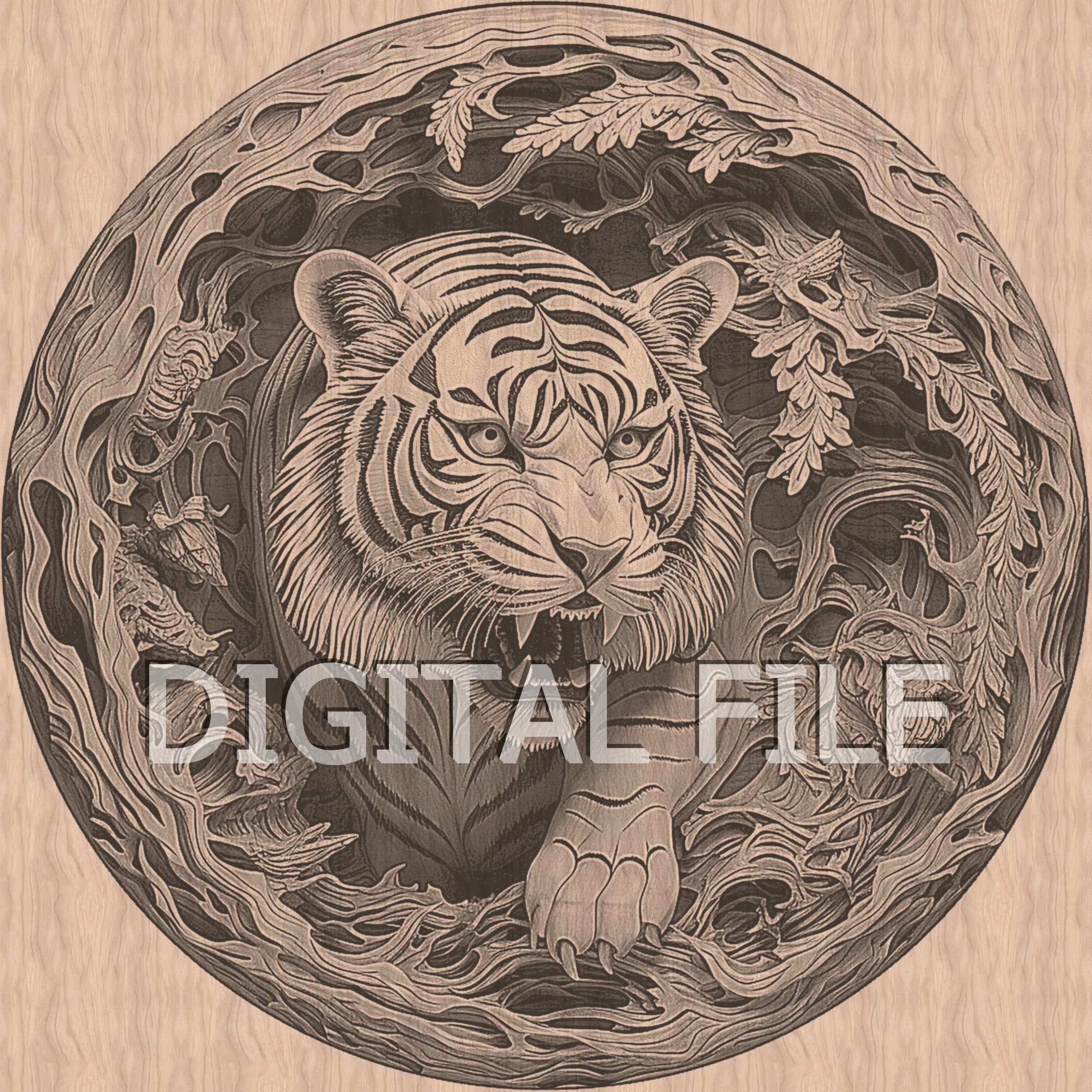 Tiger 3D Art Board Print for Sale by KROKOTON