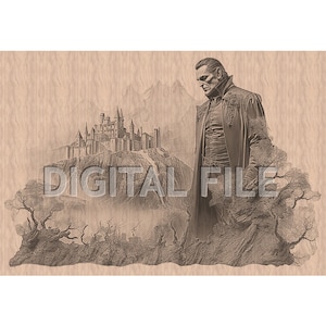 Lasergravur Dateien, Dracula, 3D Illusion, Holzgravur, Glowforge Laser Ready.
