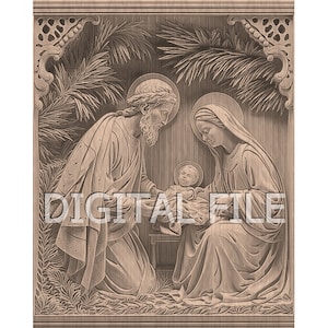 Laser Engraving Files, Native png, Jesus, 3D Illusion, Wood Engraving, Glowforge Laser Ready.