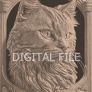 Lasergravur Dateien, Katze, 3D Illusion, Holzgravur, Glowforge Laser Ready.
