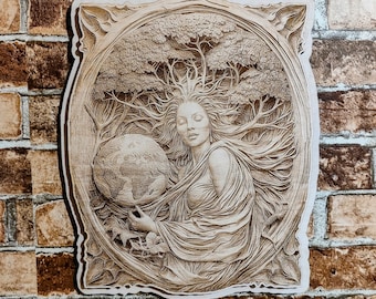 Gaia Earth Mother Goddess, Handmade Greek Mythology Altar Art