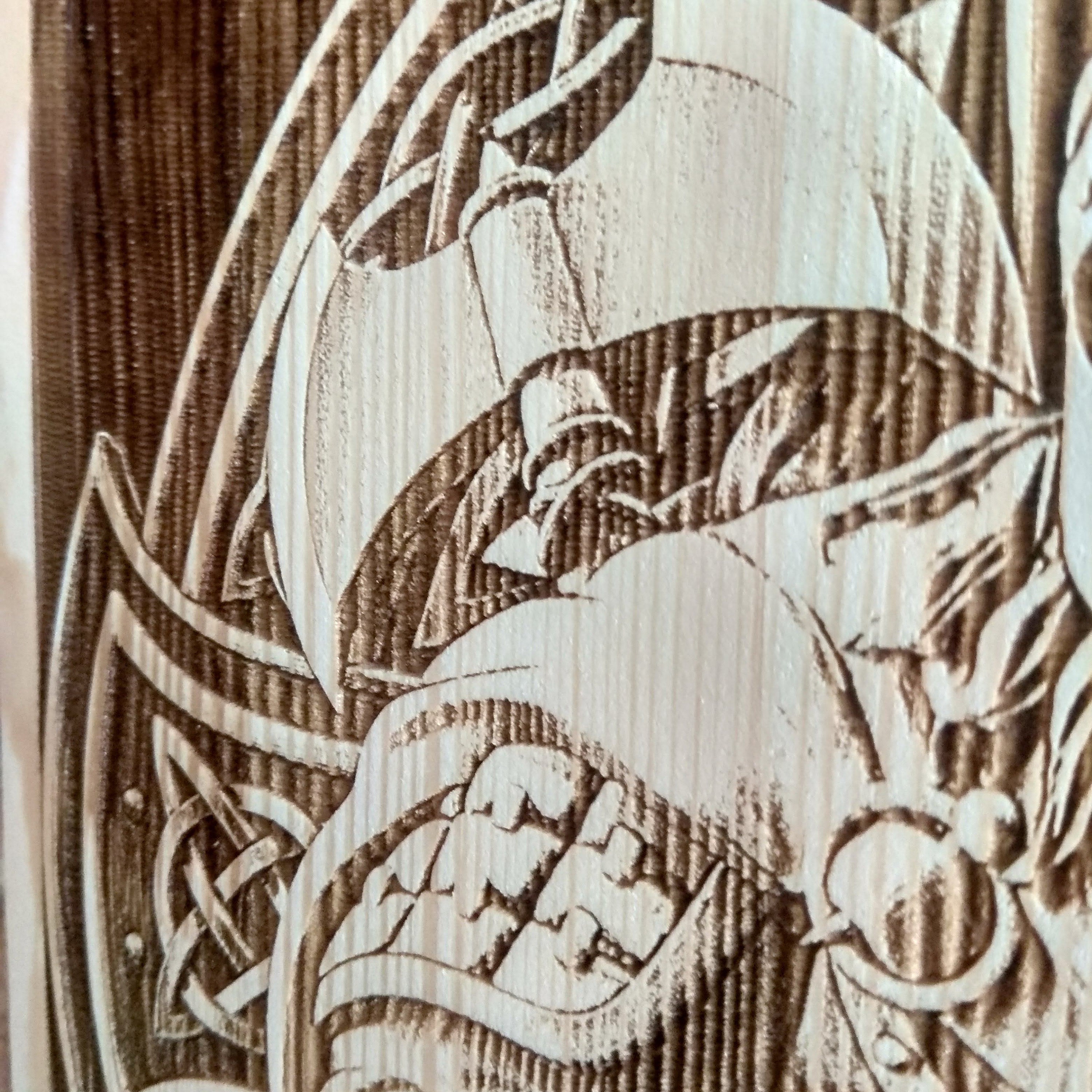 Wood Burning Viking Warrior Wall Art Norse Mythology Laser Etsy