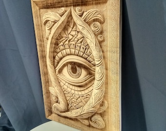 3Dホルスの目木製ウォールアート：レーザー彫刻エジプト装飾 - Etsy 日本
