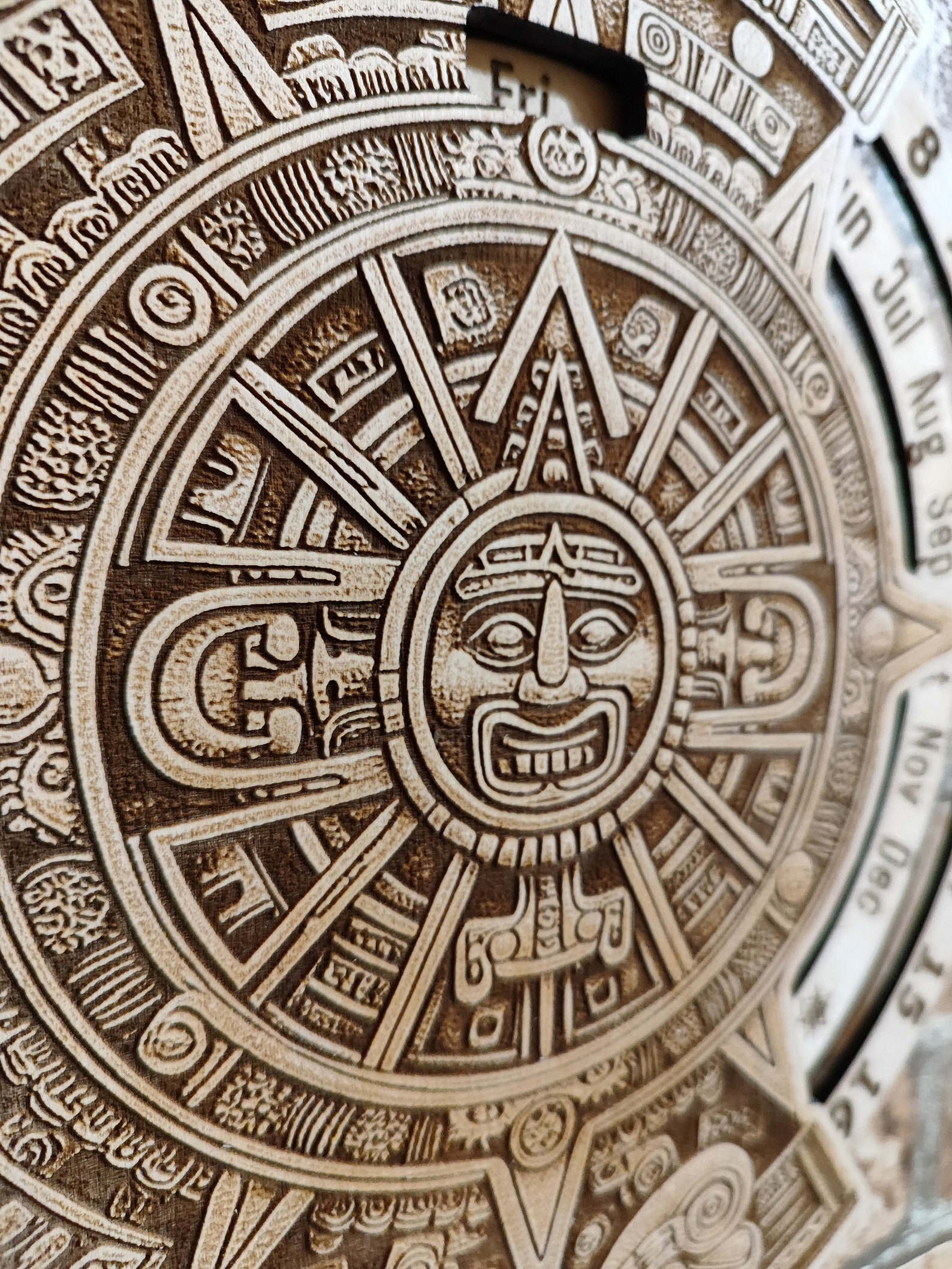 Laser Engraved Aztec Calendar: Perpetual Wood Desk or Wall Decor - Etsy