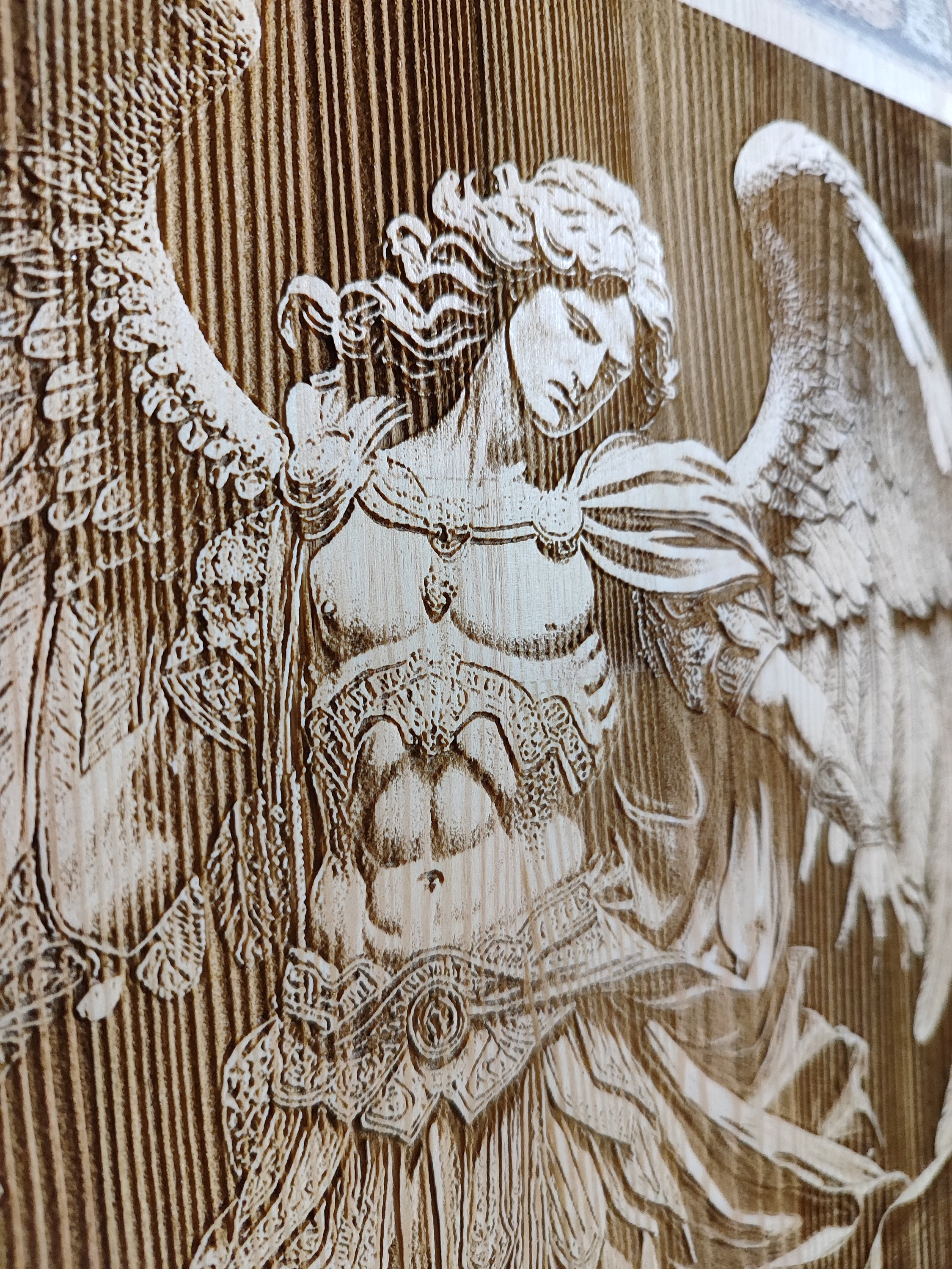 Wood Burning Archangel Triptych: Modern Christian Wall Art Set - Etsy