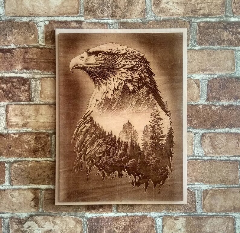 Bald Eagle 3D Illusion Laser Engraving Wall Art. Etsy