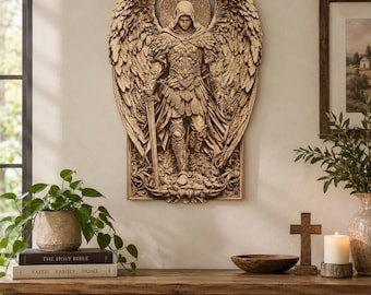 Archangel Michael Christian Wall Art, Saint Michael Orthodox Decor