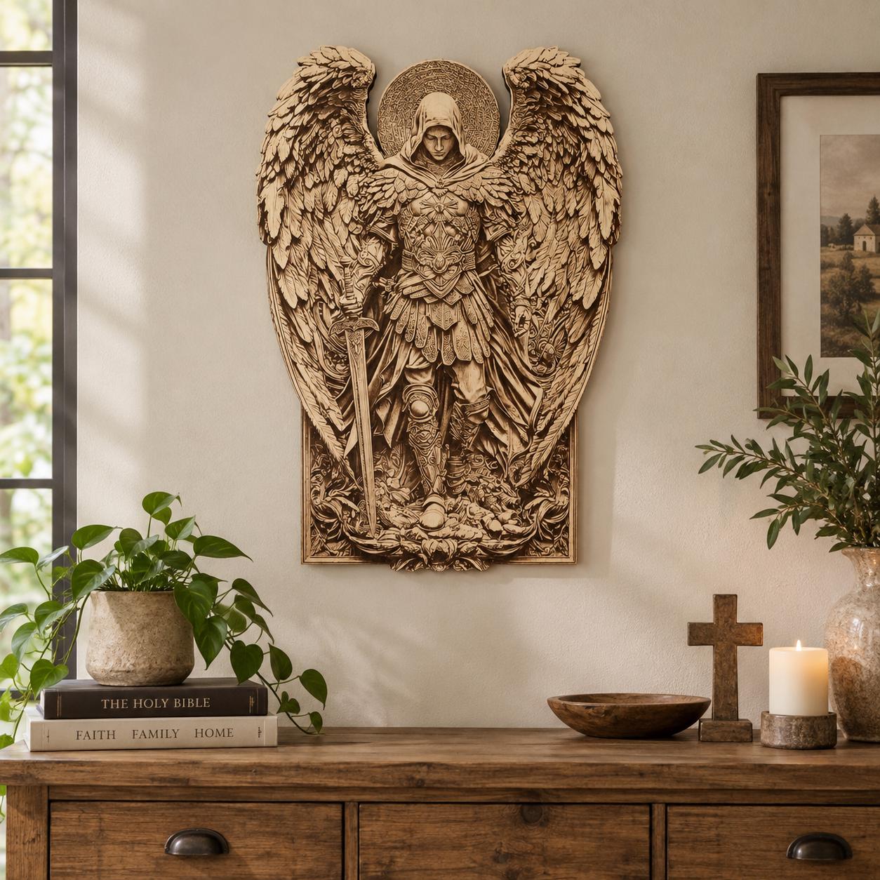 Archangel Michael Christian Wall Art, Saint Michael Orthodox Decor