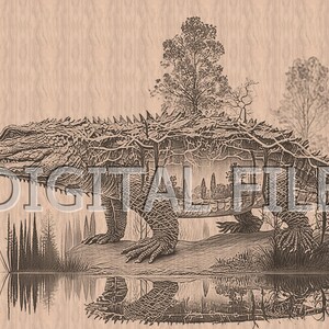 Lasergravur Dateien, Alligator, 3D Illusion, Holzgravur, Glowforge Laser Ready.