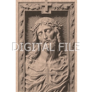 Laser Engraving Files, Jesus Christ, 3D Illusion, Wood Engraving, Glowforge Laser Ready.