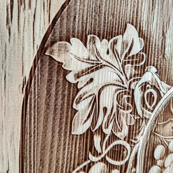 Wood Burning Kitchen Wall Art, Laser Engraving Fruits Basket Wall
