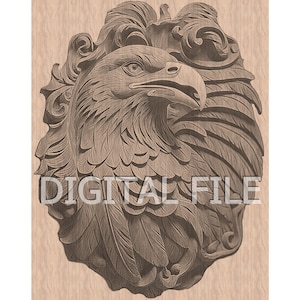 Laser-Gravur-Dateien, Krähe png, 3D-Illusion, Holzgravur, Glowforge Laser Ready.