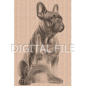 "Lasergravur Dateien, Französische Bulldogge, 3D Illusion, Holzgravur, Glowforge Laser Ready."