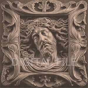 Laser Engraving Files, Jesus Christ, 3D Illusion, Wood Engraving, Glowforge Laser Ready.